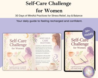 Diario de autocuidado de 30 días para mujeres: Ideas para la atención plena y la gratitud (PDF imprimible + plantilla de Canva)