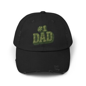 1 Dad Distressed Cap | Gift for Fathers Day, Casual Dad Hat, Cool Men&#39;s Accessory, Unisex Baseball Cap, Weekend Wear