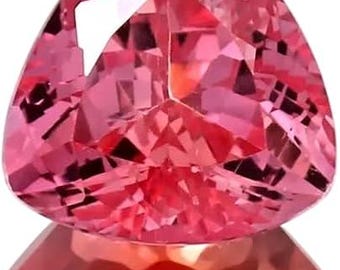 Certified 10 Ct+ Natural Padparadscha Sapphire TRILLION CUT Loose Gemstone For jewelry
