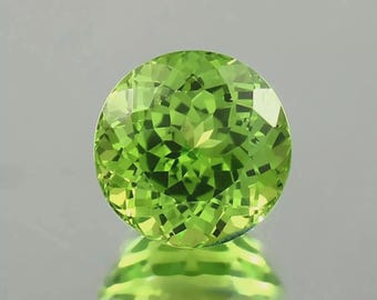 Certified 10 Ct Natural Ceylon Green Peridot Round Cut Loose Gemstone CERTIFIED