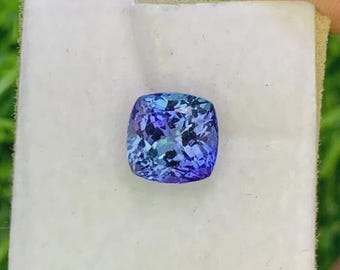 9.40 Ct + Extremely Rare  Natural Blue Tanzanite Cushion Certified Loose Gemstone A+