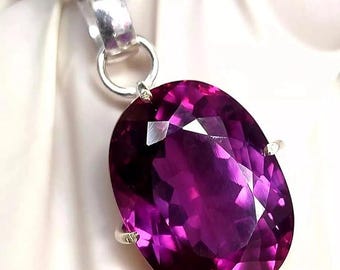 30.20 Ct Bi-Color Purple Sapphire Hand Made Gemstone Pendant 925 Silve for Jewellary Making