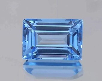 10.00 Ct+ Rare Natural Blue Baguette Cut Ceylon Spinel Loose Gemstone Certified