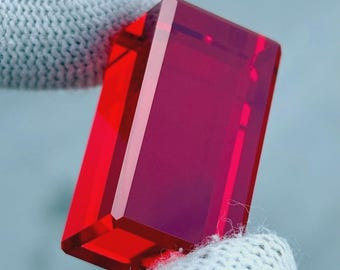 Natural Red Color Topaz 100 Ct Long Cube Cut Brazilian Loose Gemstone A++