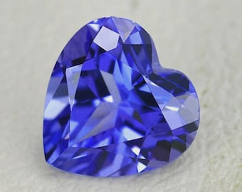 AAA 10 Ct Natural Fine Blue Tanzanite heart Cut Certified Loose Gemstone