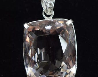 95.80 Ct Certified A+ Natural Pink Topaz 925 Solid Silver Cushion Pendant Loose Gemstone