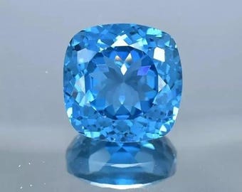12 Ct Cushion Cut Blue Santa Maria Aquamarine Loose Gemstone Natural Certified