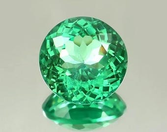 10.18 CT Natural Flawless Ceylon Green Sapphire Round Cut Loose Gemstone Certified
