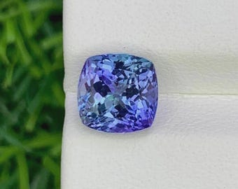 10 Ct + Extremely Rare  Natural Blue Tanzanite Cushion Certified Loose Gemstone A+