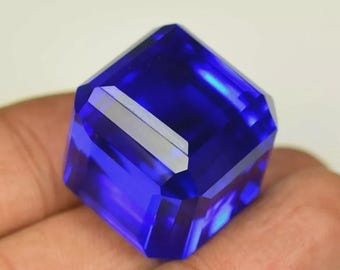 100 Ct Certified AAA Natural Brazilian Blue Topaz Cube Cut Loose Gemstone for jewelry making