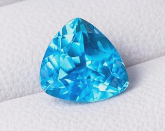 Natural 10 Ct Paraiba Neon Blue Tourmaline Trillion Cut Loose Gemstone Certified