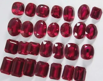 Burmese Certified Natural Red Ruby 100 Ct+ Flawless Mixed Cut LOT Loose Gemstone Best Offer!