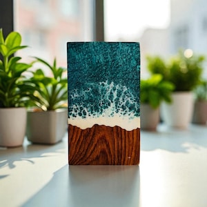 Urnenkiste aus Holz mit Harz für Asche, Urne für menschliche Asche, Urne für Asche, personalisierte / kundenspezifische Urne, Gedenkurne