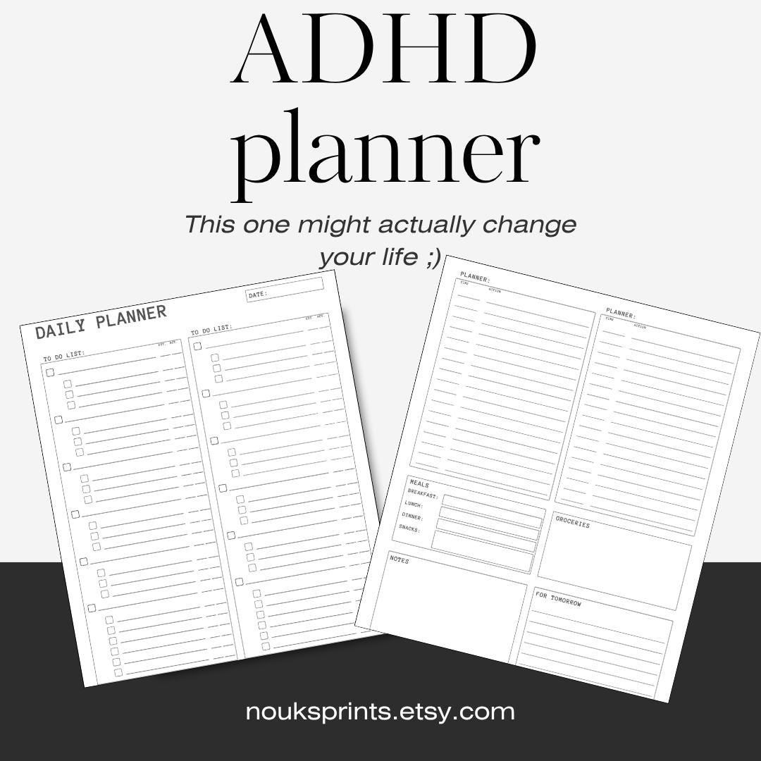 ADHD Daily Planner Printable | Minimalist to Do List PDF (undated) - Etsy