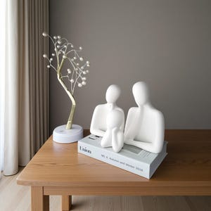 Abstract Family Sculpture: Modern Minimalist Resin Figurine