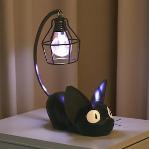 Black Cat-nachtlampje: bureaulamp kawaii-hars, cadeau kattenliefhebber