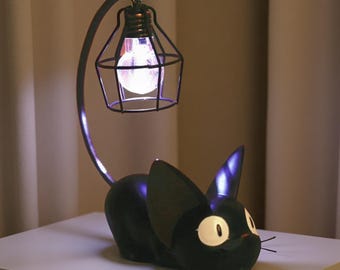 Black Cat Night Light: Kawaii Resin Desk Lamp, Cat Lover Gift