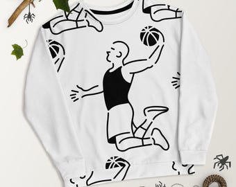 Unisex Recycled Polyester Sweatshirt: Soft Brushed Fleece, All-Over Print