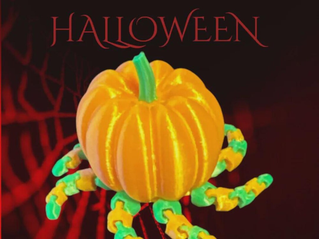 Flexi Halloween Pumpkin STL – Movable 3D Print Figure, Articulated ...