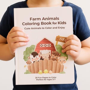 Libro para colorear de animales de granja para niños – 15 páginas divertidas – PDF imprimible – Tamaño carta – Dibujos para colorear de amigos de la granja