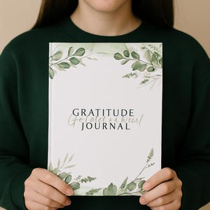 Diário de Gratidão para Imprimir | Planejador Diário de Gratidão Minimalista | Carta dos EUA em PDF | Diário de Autocuidado | Download Instantâneo