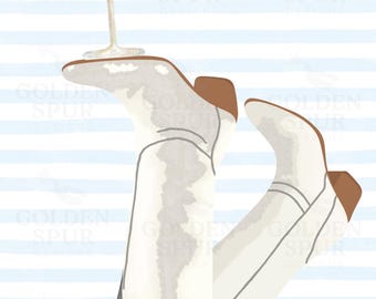 Espresso Martini with Cowgirl Boots | Western Feminine Art Print