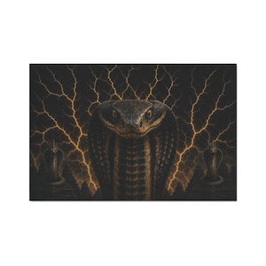 Lightning Cobra illustration Heavy Duty Floor Mat | Dark Snake Entrance Rug | Area Rug | Home Decor | Home Accessories