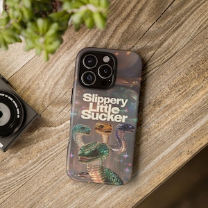 Slippery Little Sucker Phone Case, Tough Phone Cover, Quirky Snake Design, Unique Gift for Snake Lovers, Trendy Phone Accessory