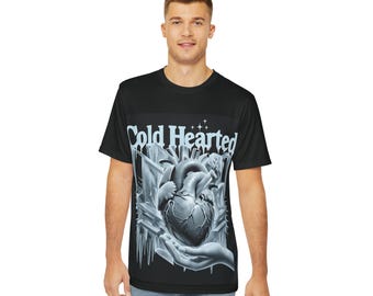 Cold Hearted Graphic Tee: Men's Streetwear Polyester Shirt