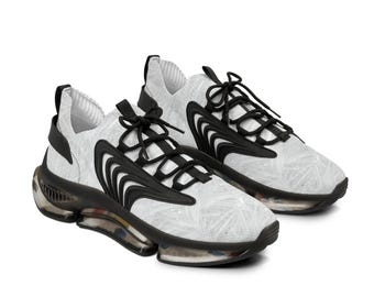 White Tinsel Mesh Athletic Sneakers | Lightweight Breathable Runner | Mens Athletic Shoe | Mens Sneakers