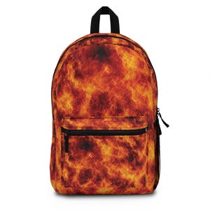 Mochila con estampado de llamas ardientes / Mochila escolar con estampado de brasas fundidas
