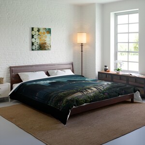 Edredom Encontro com OVNIs - Roupa de Cama de Ficção Científica, Decoração Alienígena, Quarto Aconchegante, Presente Exclusivo para Amantes do Espaço, Acessórios Incríveis para o Quarto