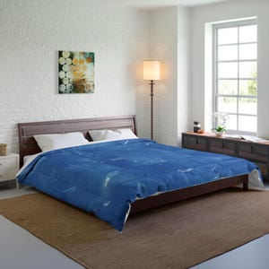 Dekbed met blauwe gelei-textuur | Beddengoed met blauw gelei-design | Woondecoratie | Slaapkamerdecoratie