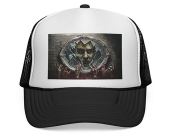 Urban Edge Trucker Cap: Retro Graphic Streetwear Accessory
