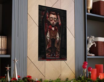 Spooky Vampire Wall Art Poster: Gothic Halloween Home Decor