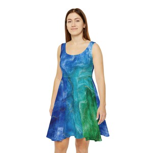 blue and green marble dress Petite Isabelle Green Blue Marble Float Sleeve Maxi Dress Scarlett & Jo