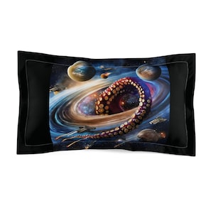 Kussensloop met galactische octopusprint, beddengoed met ruimtethema, microvezel kussensloop, slaapkamerdecoratie, cadeau voor sciencefictionliefhebbers, woonaccessoires