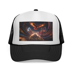 Phoenix Trucker Cap - Retro Style Cap, Outdoor Gear, Festival Apparel, Gift for Enthusiasts, Customizable Cap