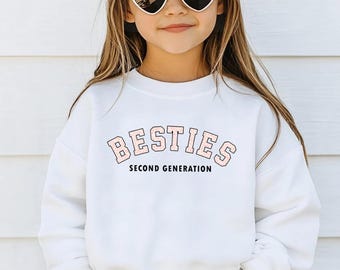 Besties Youth Sweatshirt,Second Generation Kids Sweater,Trendy Youth Pullover,Matching Sibling Outfit,Trendy Youth Outfit,Birthday Kids Gift