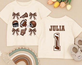 Game Day peutershirt, gepersonaliseerd voetbal kindershirt, aangepast sportshirt voor baby, T-shirt outfit babymeisje eerste verjaardag, cadeau teamgeest