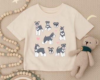 Cute Schnauzer Puppy Toddler Shirt, Funny Dog Lover Infant Shirt, Doggie Youth Tee, Schnauzer Dog Baby Clothes,Adorable Pet Baby Shower Gift