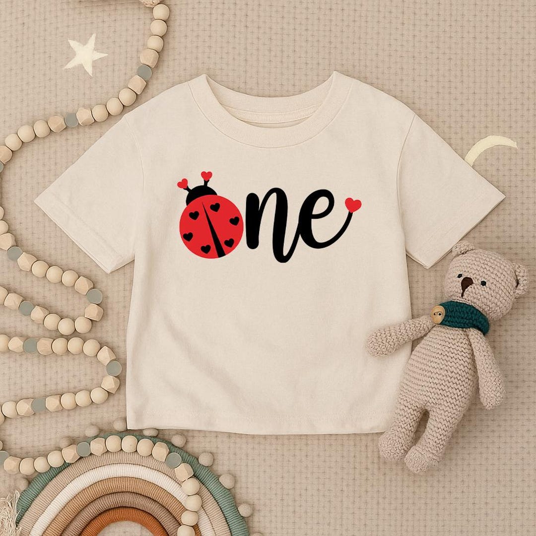 Ladybug First Birthday Toddler Shirt, One Birthday Infant Shirt