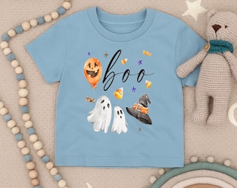 Boo Halloween Toddler Shirt,Cute Ghost Infant Shirt,Funny Pumpkin Kids T-shirt,Spooky Baby Halloween Outfit, Fall Costume Tee,Trick or Treat