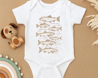 Fishing Baby Bodysuit, Fish Baby Outfit, Infant Clothes For Future Fisherman, Baby Shower Gift, Adventure Baby Romper,Outdoor Newborn Outfit