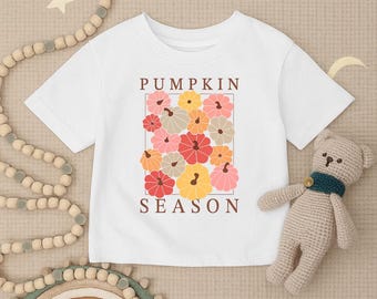 Koszulka dla malucha „Sezon dyni”, koszulka dla niemowląt „Dynia”, uroczy jesienny t-shirt młodzieżowy, strój dla dzieci na Święto Dziękczynienia, wygodna koszulka dla niemowląt, prezent na jesienny baby shower