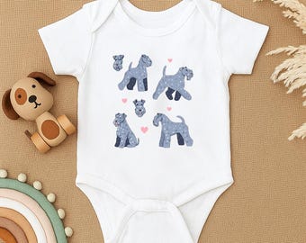 Schnauzer Puppy Baby Bodysuit, Cute Schnauzer Baby Outfit, Dog Lover Baby Clothes, Adorable Pet Baby Romper, Schnauzer Newborn Shower Gift