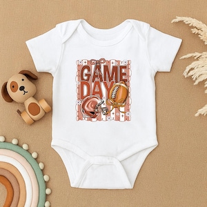 Football Game Day Baby Bodysuit, Baby Sports Fan Outfit, Baby Girl Game Day Clothes, Team Spirit Baby Gift, Newborn Football Romper