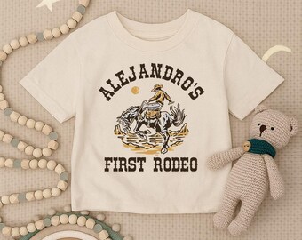 My First Rodeo Toddler Shirt, Personalized Cowboy Infant Shirt, Custom Western Horse Youth Tee, Country Kids Outfit, Rodeo Baby Shower Gift