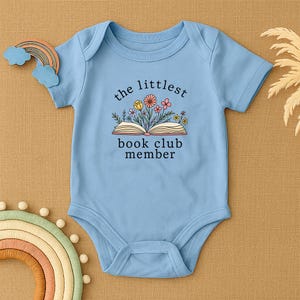 Body bébé club de lecture, tenue de membre du club de lecture Littlest, cadeau bébé mignon pour lectrices, barboteuse nouveau-né tendance, vêtements littéraires pour nouveau-né