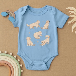 Golden Retriever Baby Bodysuit, Puppy Dog Baby Outfit,Golden Retriever Newborn Romper,Dog Lover Baby Shower Gift,Gender Neutral Baby Clothes